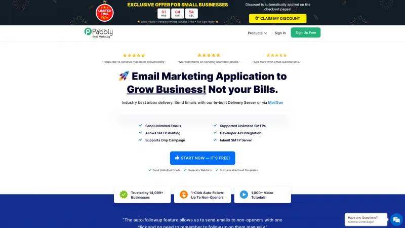 Homepage of Pabbly Email Marketing