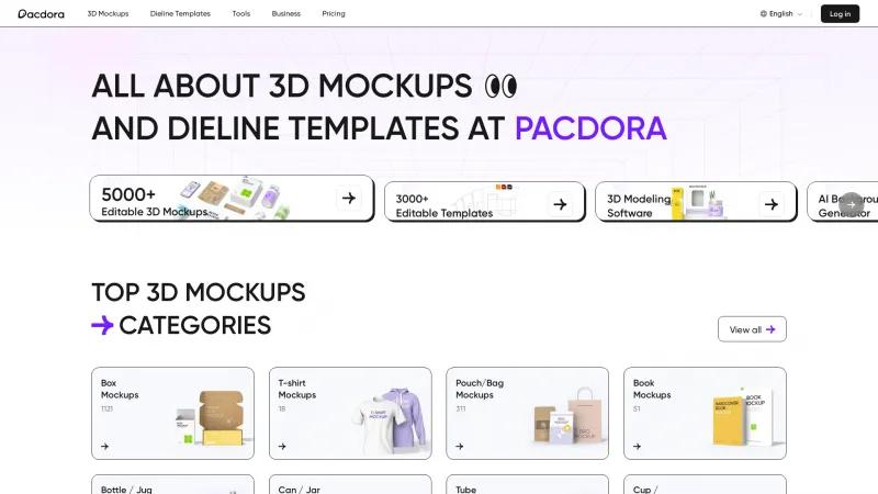 Homepage of Pacdora