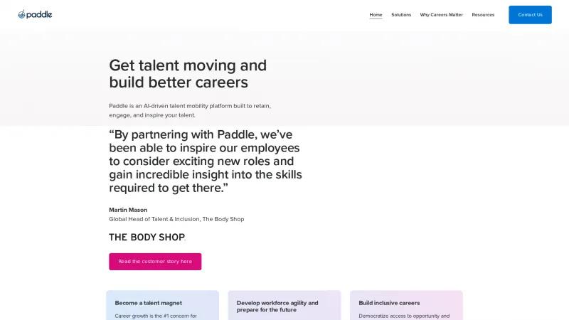 Homepage of Paddle HR