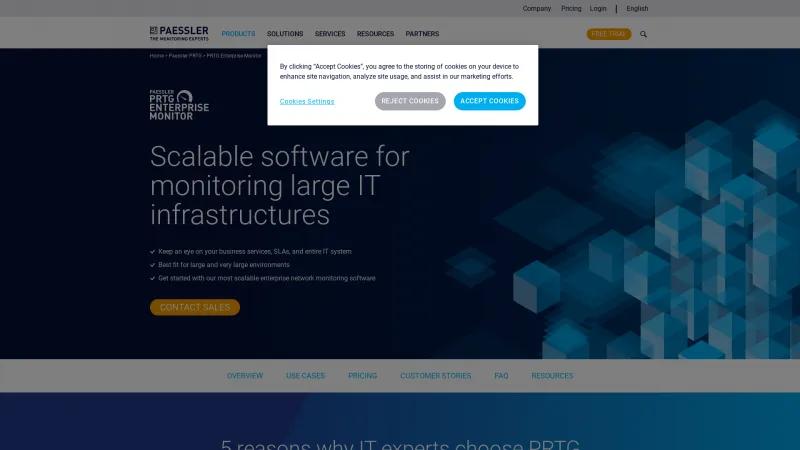 Homepage of Paessler PRTG Enterprise Monitor