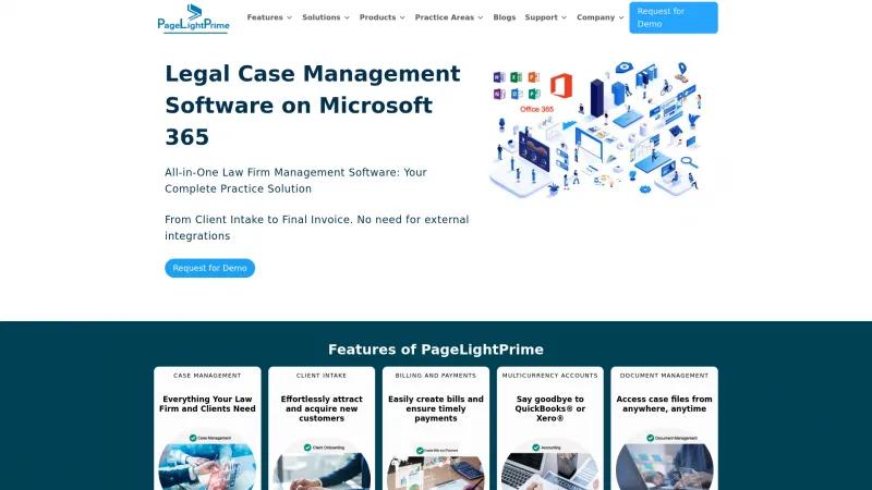 Homepage of PageLightPrime