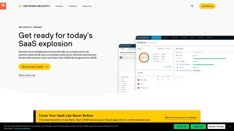 Homepage of Prisma SaaS