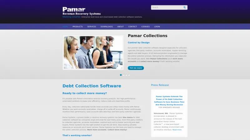 Homepage of Pamar Collection System