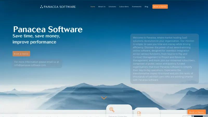 Homepage of Panacea Software