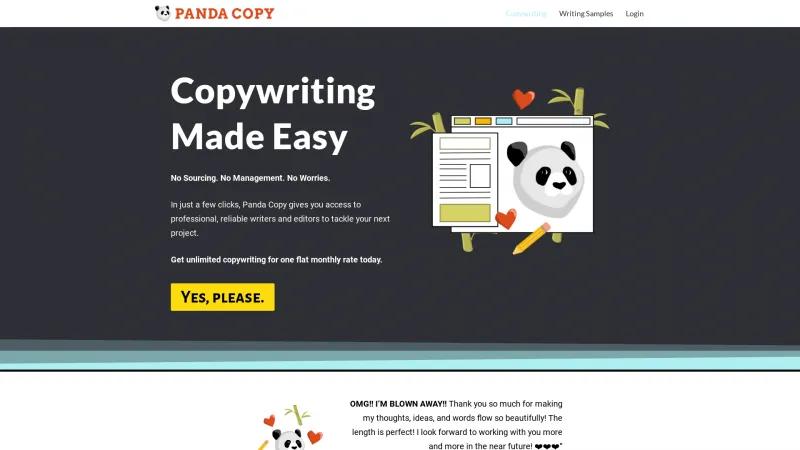 Homepage of Panda Copy