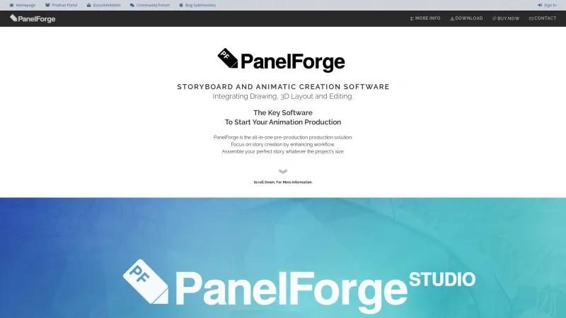 Homepage of PanelForge