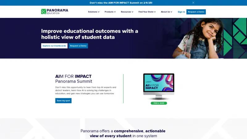 Homepage of Panorama Education