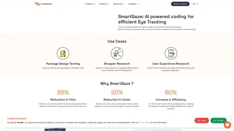 Homepage of SmartGaze