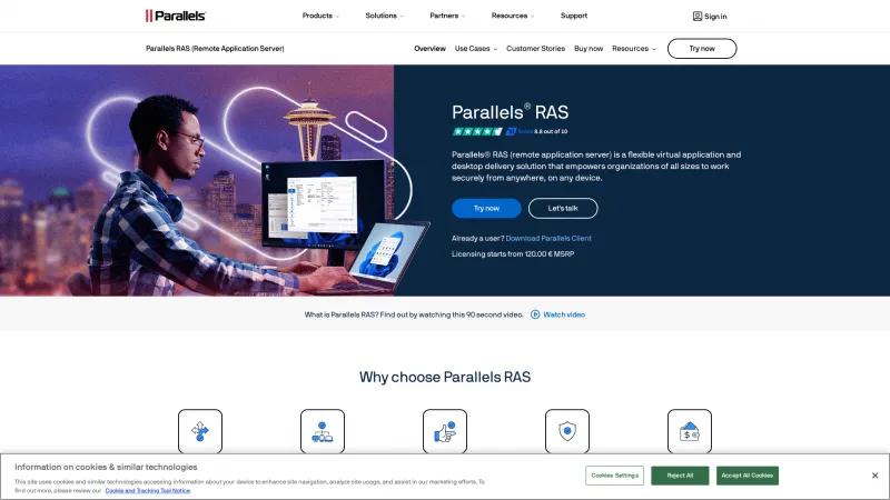 Homepage of Parallels RAS