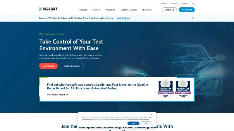 Homepage of SOAtest