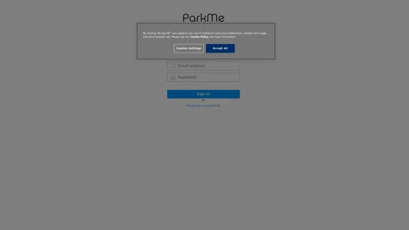 Homepage of ParkMe