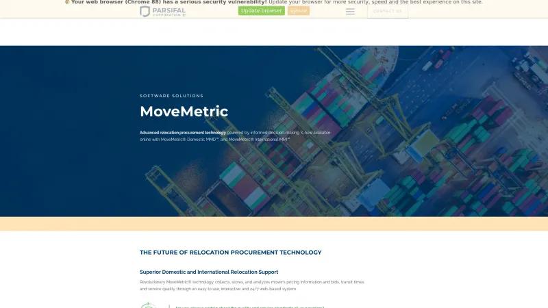 Homepage of MoveMetric