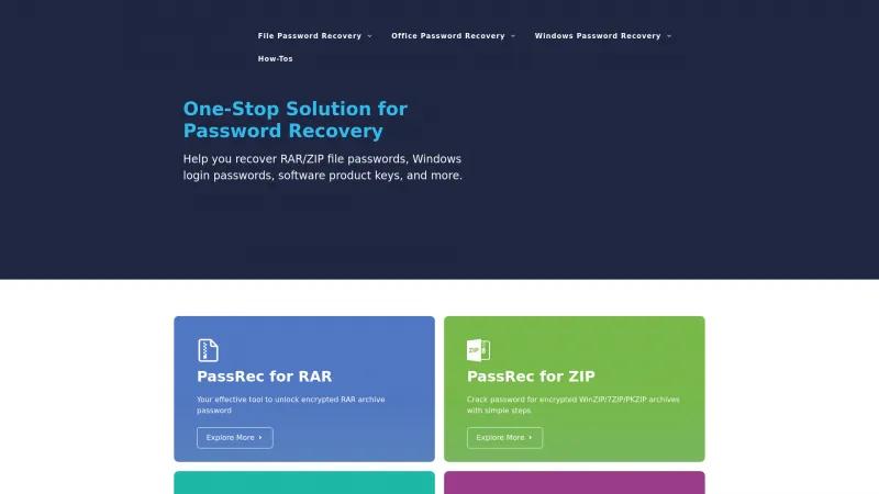 Homepage of PassRec