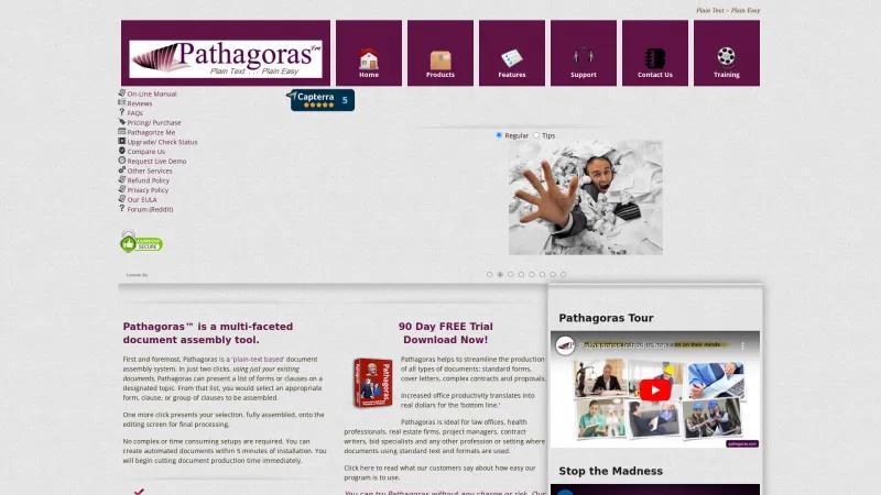 Homepage of Pathagoras Document Automation