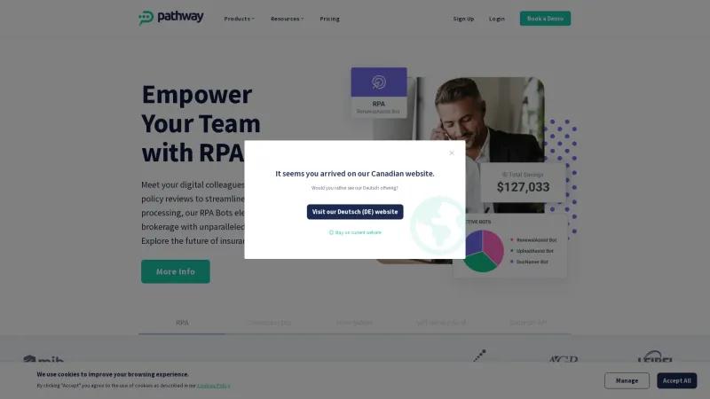 Homepage of Pathway Insurance Software