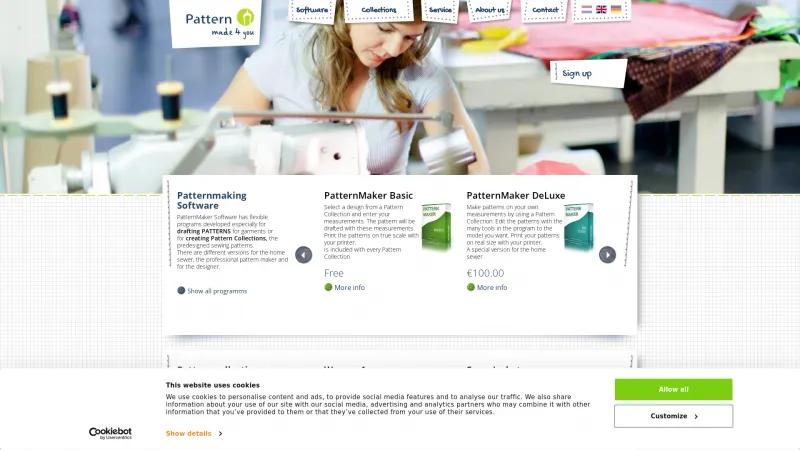 Homepage of PatternMaker