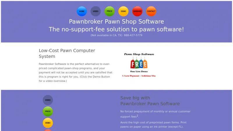 Homepage of Pawnbroker Pawn Shop Software