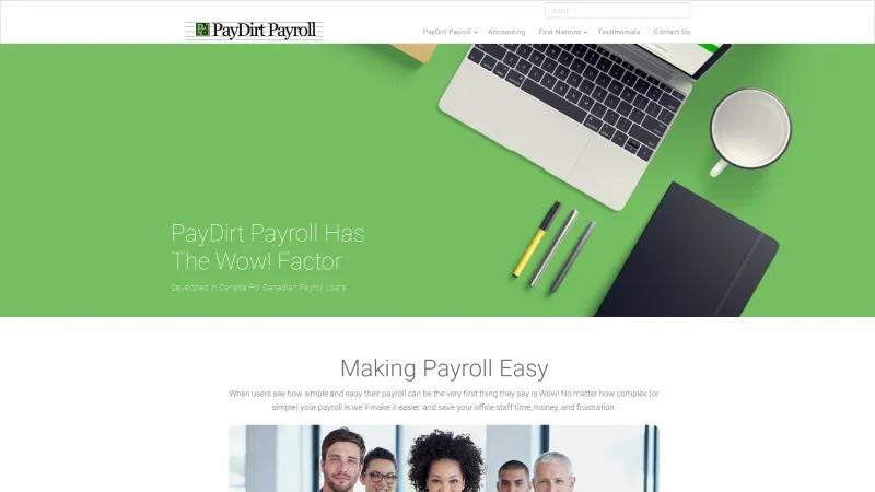 Homepage of PayDirt Payroll