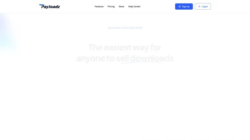 Homepage of PayLoadz