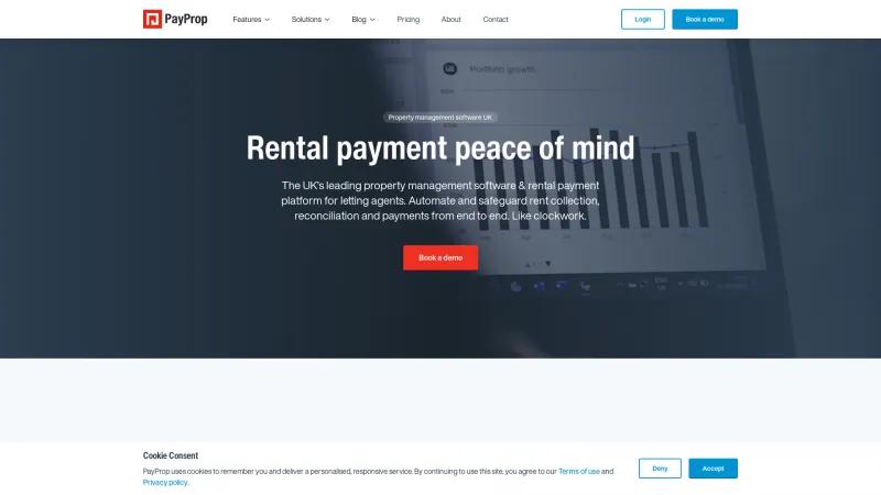 Homepage of PayProp