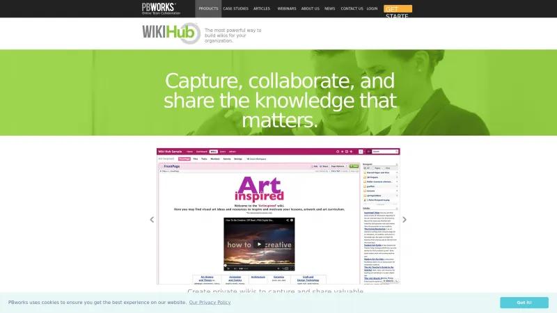 Homepage of PBworks Wiki Hub