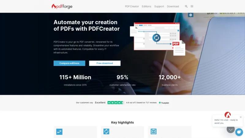 Homepage of PDFCreator