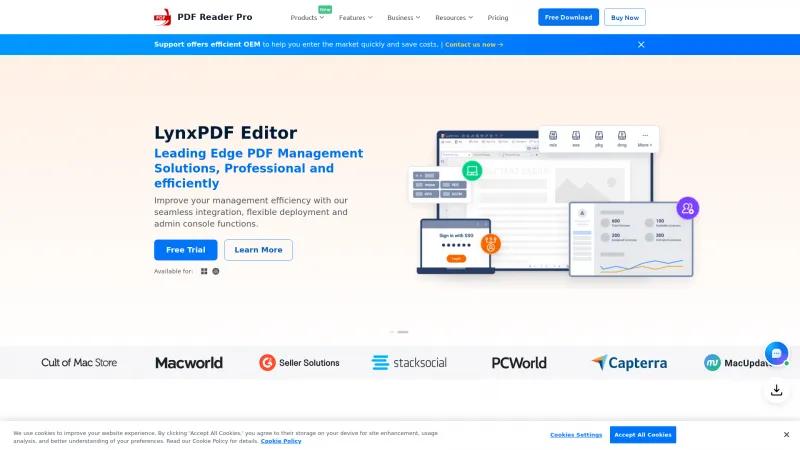 Homepage of PDF Reader Pro