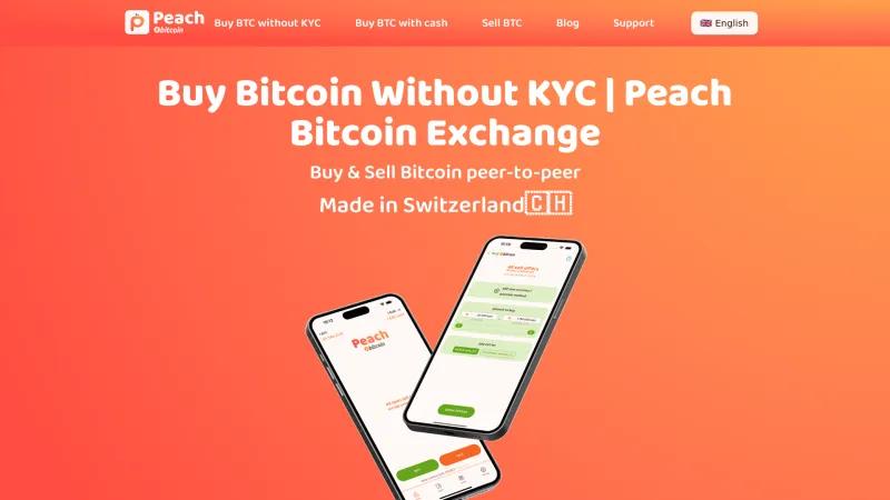 Homepage of Peach Bitcoin