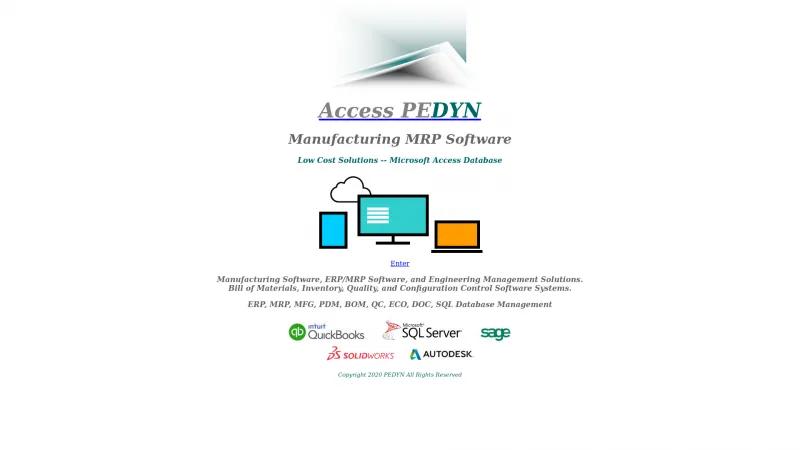 Homepage of PEDYN P2000