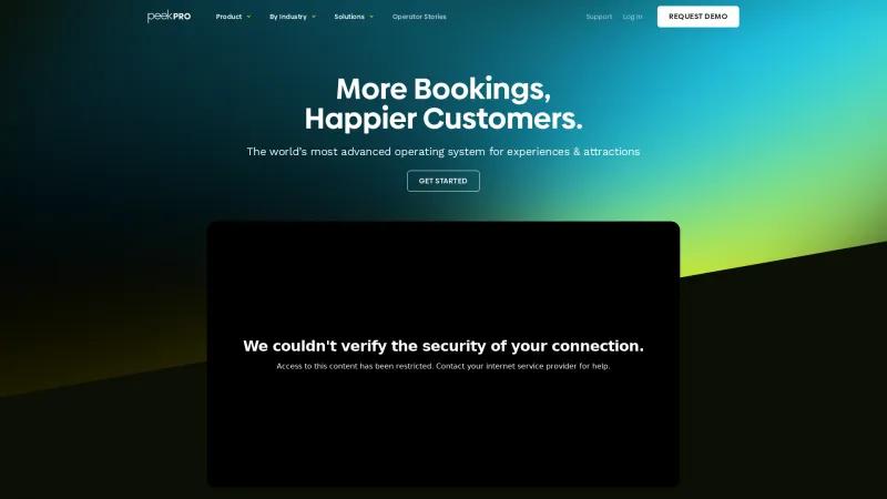 Homepage of Peek Pro