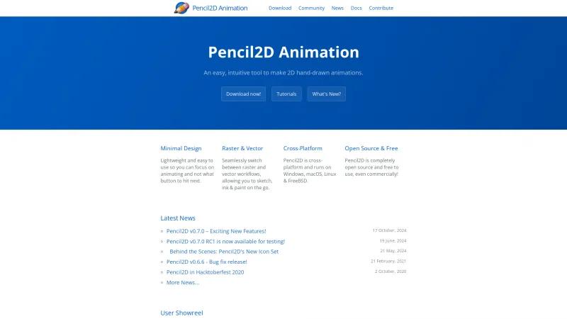 Homepage of Pencil2D