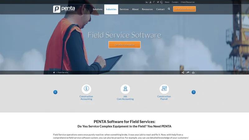 Homepage of PENTA Field Service