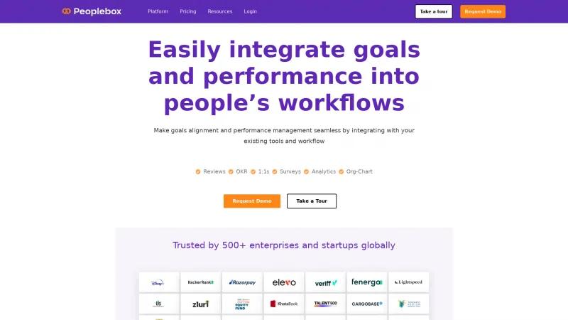 Homepage of Peoplebox