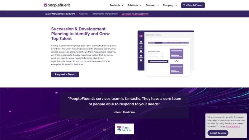 Homepage of PeopleFluent Succession