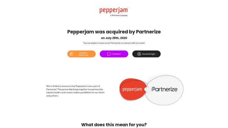 Homepage of Pepperjam