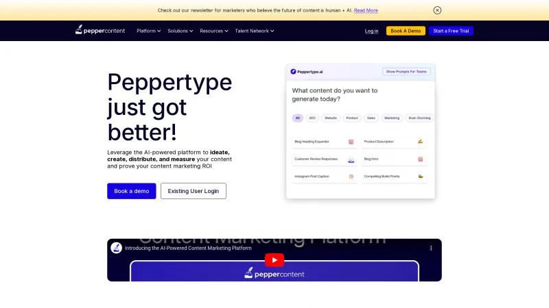 Homepage of Peppertype.ai