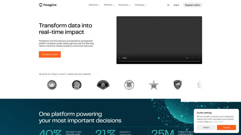 Homepage of Peregrine