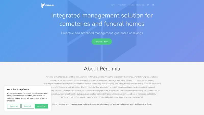 Homepage of Pérennia