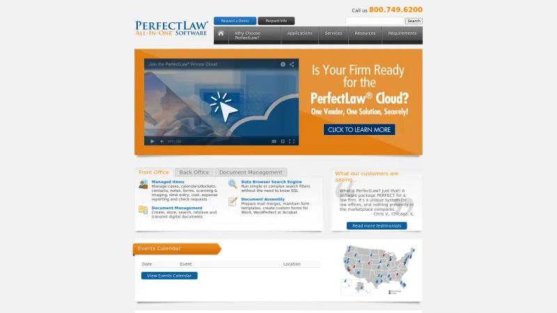 Homepage of PerfectLaw