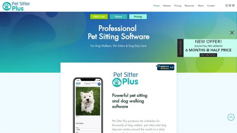 Homepage of Pet Sitter Plus