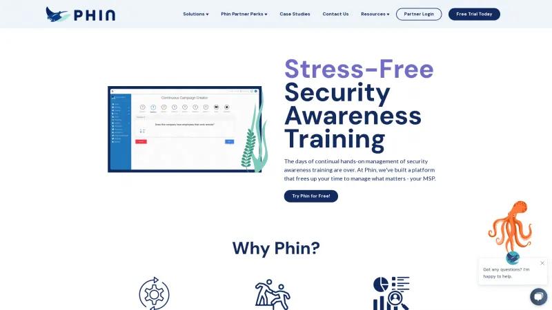 Homepage of Phin Security Awareness Training