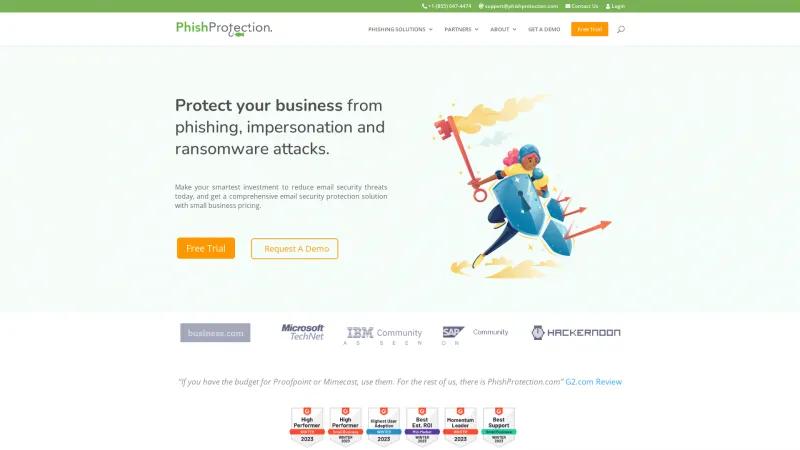 Homepage of PhishProtection