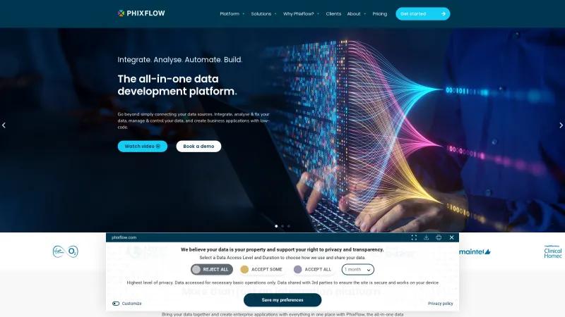 Homepage of PhixFlow