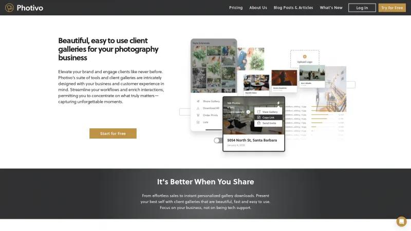 Photivo: Elevate Your Photography Business with Stunning Online Galleries and Streamlined Workflows Homepage of Photivo