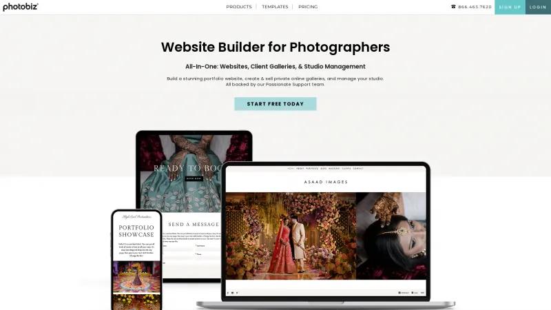 Homepage of PhotoBiz