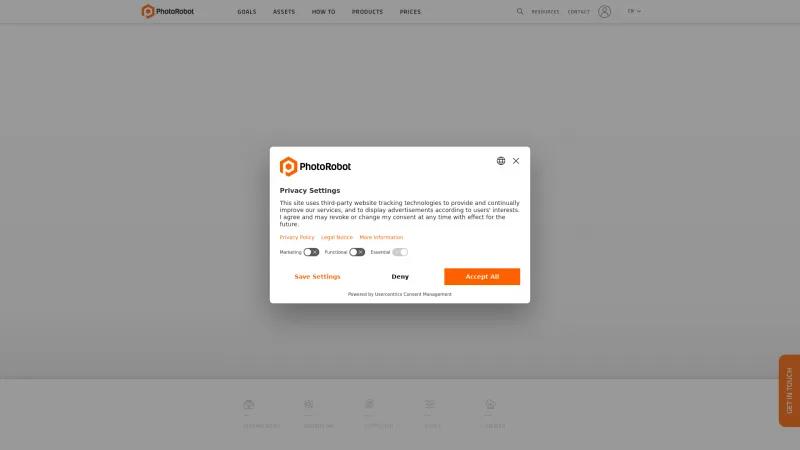 Homepage of PhotoRobot