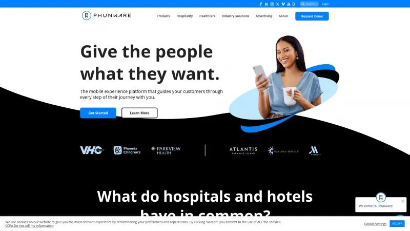 Homepage of Phunware