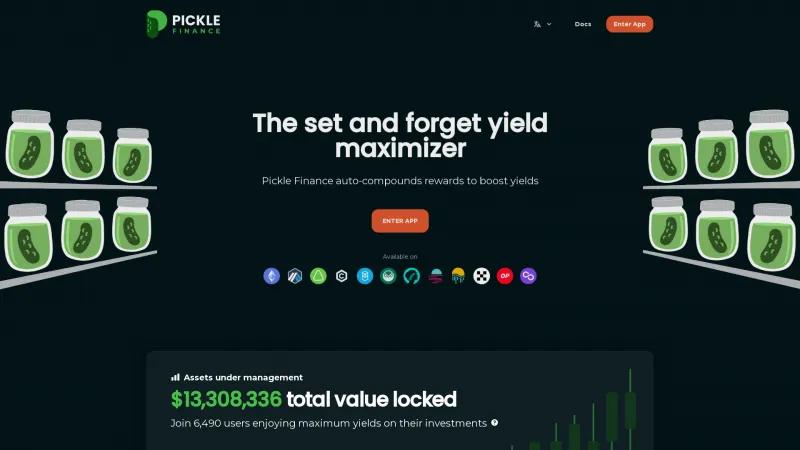 Homepage of Pickle Finance