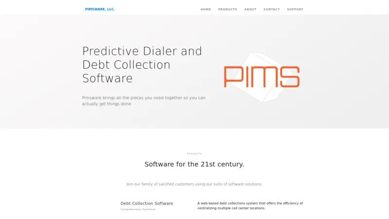 Homepage of PIMS Dialer