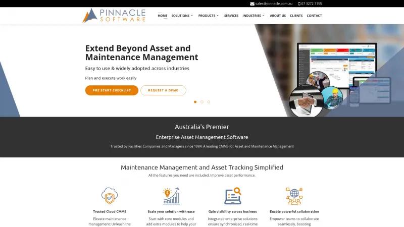 Homepage of Pinnacle Software